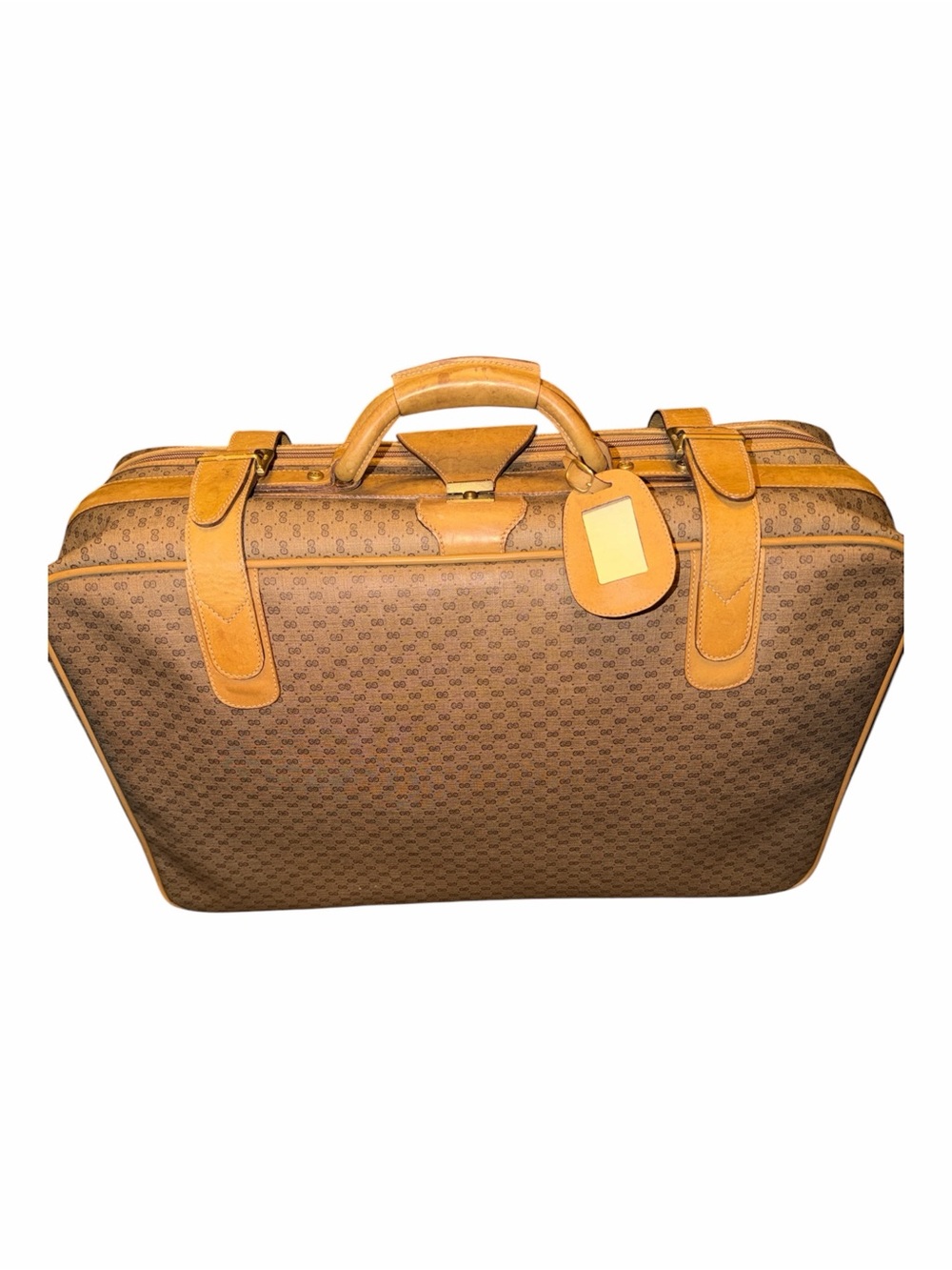 Vintage Gucci Micro GG Plus Monogram Luggage Suitcase 23" - Made in Italy